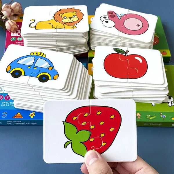 32-Piece Kids Matching Puzzle Set – Early Learning Cognitive & Cartoon Pattern Cards