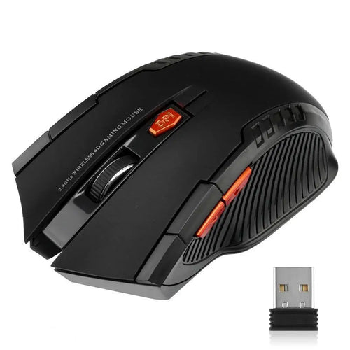 Wireless 2.4G Gaming Mouse | 1600 DPI Optical Sensor | 6 Buttons | USB Receiver for PC & Laptop