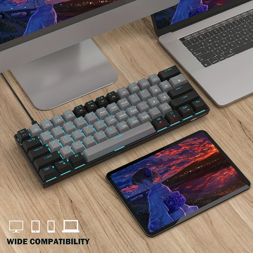 MageGee 60% Mechanical Gaming Keyboard — Blue Switch, Compact RGB Backlit